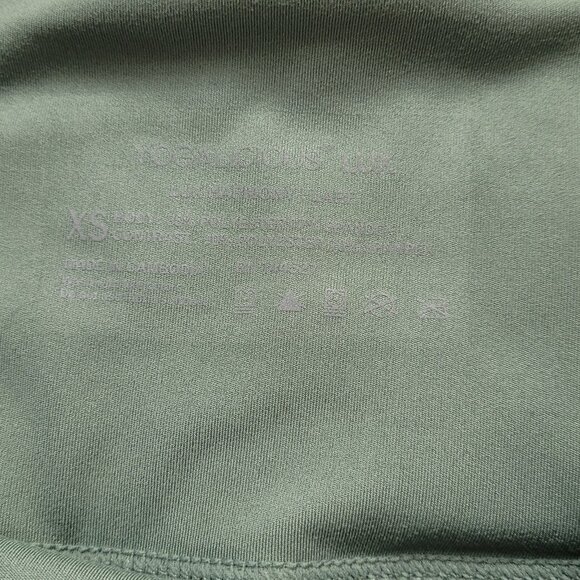 Yogalicious Flare Leggings High Waisted Crossover Ruched Waist Sage Green Sz XS - Picture 4 of 10